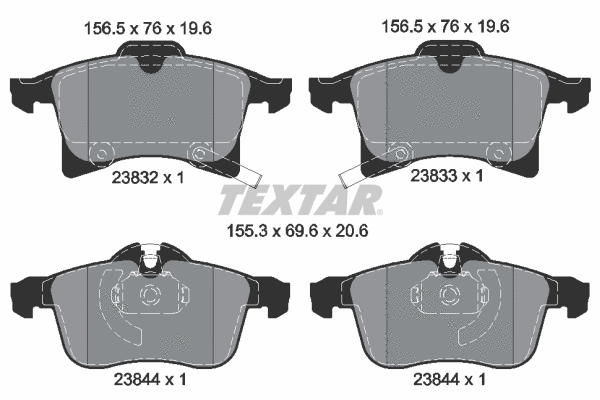 89008100 TEXTAR Комплект тормозов, дисковый тормозной механизм (фото 1)