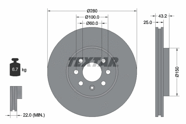 89008300 TEXTAR Комплект тормозов, дисковый тормозной механизм (фото 2)
