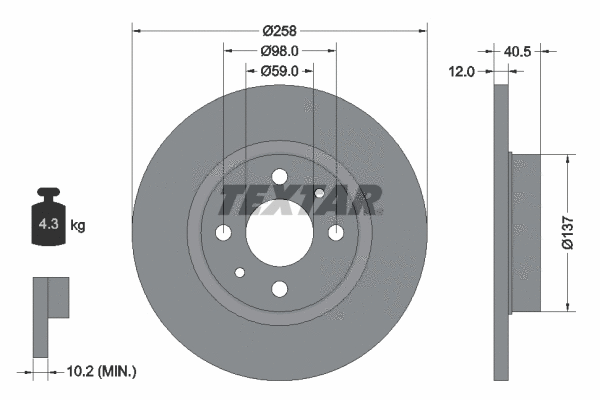 89009000 TEXTAR Комплект тормозов, дисковый тормозной механизм (фото 2)