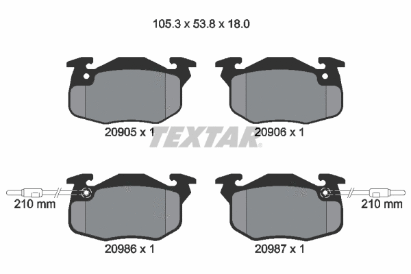 89009300 TEXTAR Комплект тормозов, дисковый тормозной механизм (фото 1)