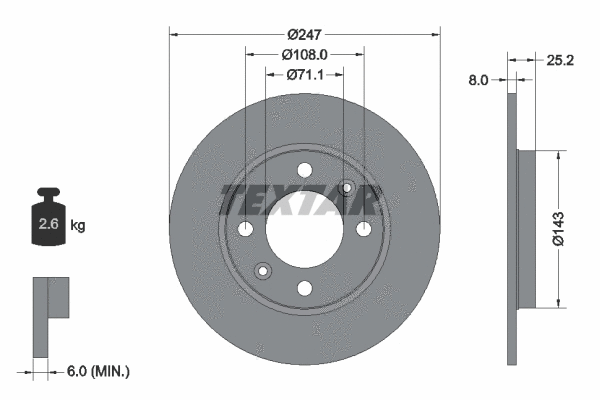 89009700 TEXTAR Комплект тормозов, дисковый тормозной механизм (фото 2)