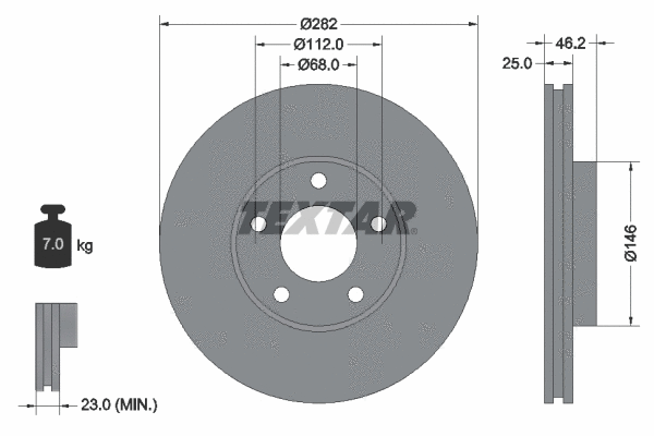 89011700 TEXTAR Комплект тормозов, дисковый тормозной механизм (фото 2)