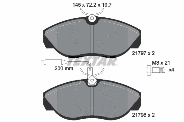 89011900 TEXTAR Комплект тормозов, дисковый тормозной механизм (фото 1)
