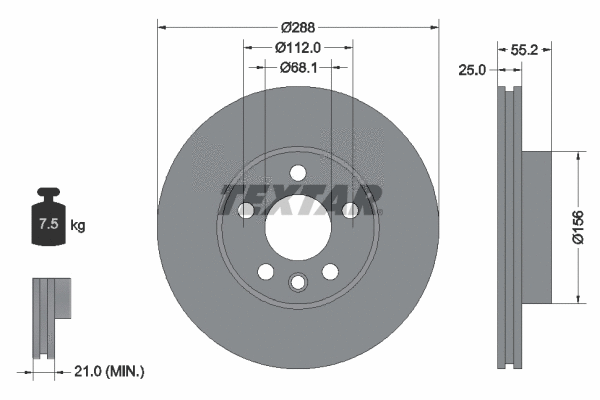 89012000 TEXTAR Комплект тормозов, дисковый тормозной механизм (фото 2)