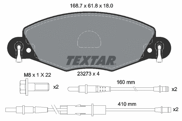 89014400 TEXTAR Комплект тормозов, дисковый тормозной механизм (фото 1)