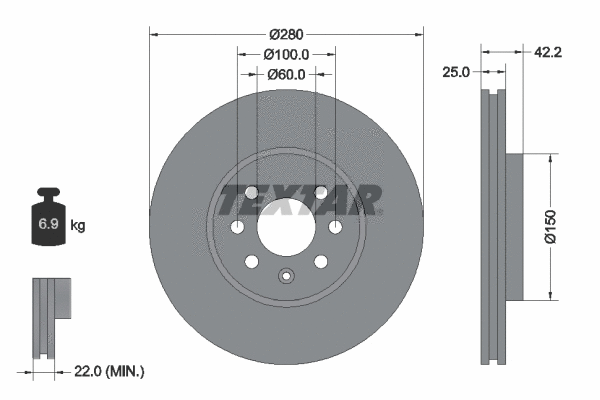 89016700 TEXTAR Комплект тормозов, дисковый тормозной механизм (фото 2)