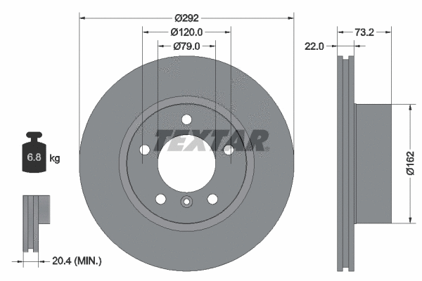 89017100 TEXTAR Комплект тормозов, дисковый тормозной механизм (фото 2)