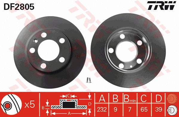 GTD1083 TRW Комплект тормозов, дисковый тормозной механизм (фото 2)