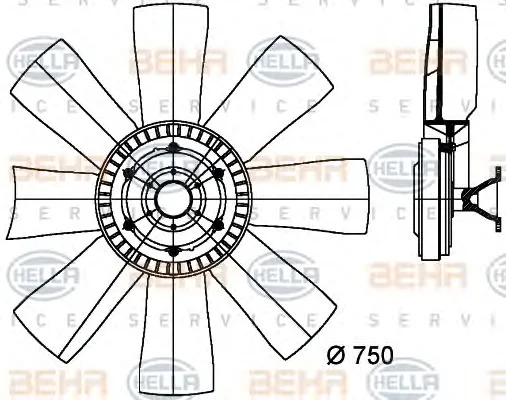 8MV 376 727-151 BEHR/HELLA/PAGID Вентилятор охлаждения радиатора (фото 1)