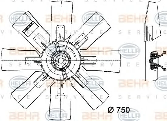 8MV 376 728-171 BEHR/HELLA/PAGID Вентилятор охлаждения радиатора (фото 1)