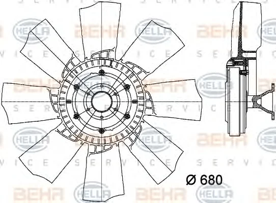 8MV 376 730-121 BEHR/HELLA/PAGID Вентилятор охлаждения радиатора (фото 1)