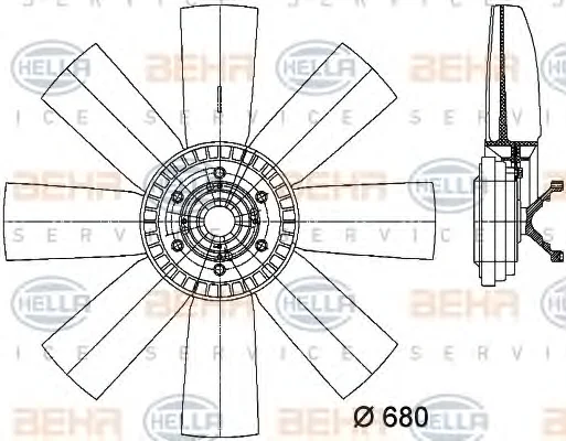 8MV 376 731-311 BEHR/HELLA/PAGID Вентилятор охлаждения радиатора (фото 1)