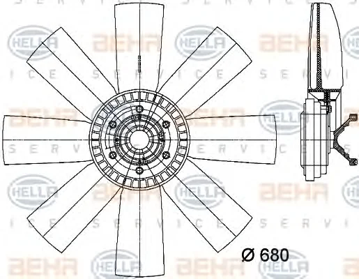 8MV 376 731-321 BEHR/HELLA/PAGID Вентилятор охлаждения радиатора (фото 1)