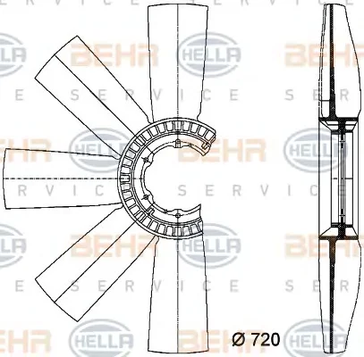 8MV 376 733-091 BEHR/HELLA/PAGID Крыльчатка вентилятора (фото 1)