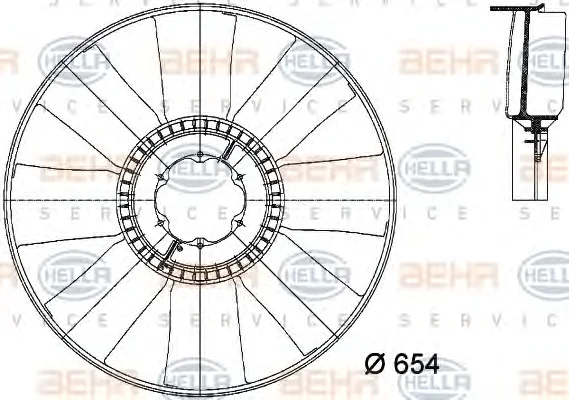 8MV 376 733-101 BEHR/HELLA/PAGID Крыльчатка вентилятора (фото 1)