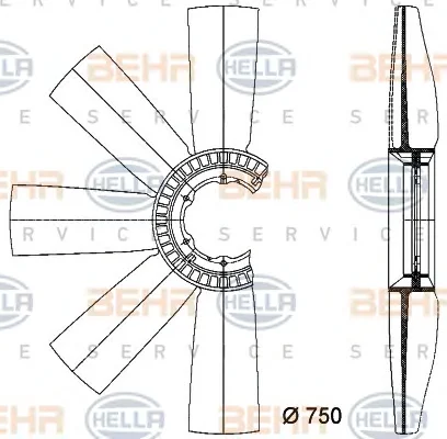 8MV 376 733-161 BEHR/HELLA/PAGID Крыльчатка вентилятора (фото 1)