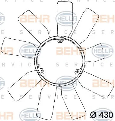 8MV 376 741-181 BEHR/HELLA/PAGID Крыльчатка вентилятора (фото 1)
