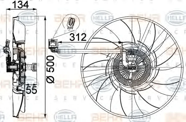 8MV 376 757-301 BEHR/HELLA/PAGID Вентилятор охлаждения радиатора (фото 1)