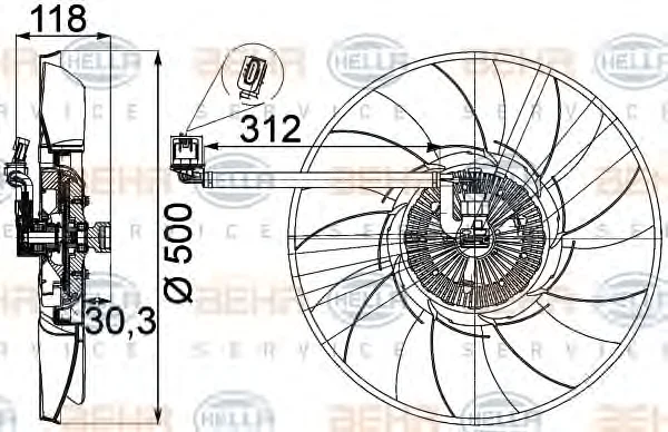 8MV 376 757-311 BEHR/HELLA/PAGID Вентилятор охлаждения радиатора (фото 1)