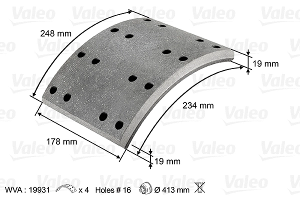 219801 VALEO Комплект тормозных башмаков, барабанные тормоза (фото 1)