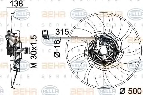 8MV 376 758-241 BEHR/HELLA/PAGID Вентилятор охлаждения радиатора (фото 1)