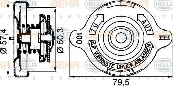 8MY 376 742-181 BEHR/HELLA/PAGID Крышка расширительного бачка системы охлаждения (фото 1)