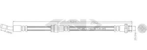 338843 GKN SPIDAN/LOEBRO Тормозной шланг (фото 1)