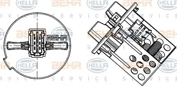 9ML 351 332-281 BEHR/HELLA/PAGID Резистор печки (отопителя) (фото 1)