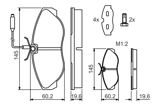 0 986 424 030 BOSCH Комплект тормозных колодок, дисковый тормоз (фото 8)