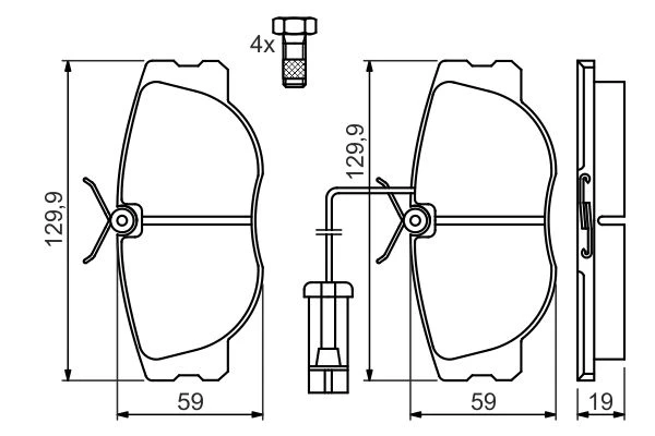 0 986 460 942 BOSCH Комплект тормозных колодок, дисковый тормоз (фото 2)