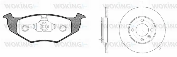87093.03 WOKING Комплект тормозов, дисковый тормозной механизм (фото 1)