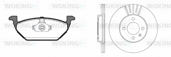 87333.03 WOKING Комплект тормозов, дисковый тормозной механизм (фото 1)