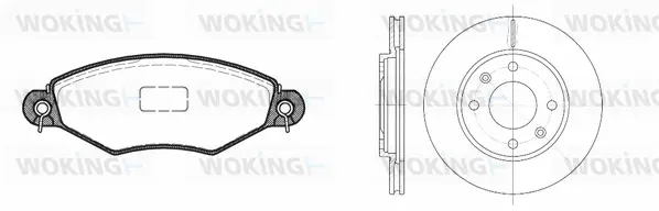 87433.07 WOKING Комплект тормозов, дисковый тормозной механизм (фото 1)
