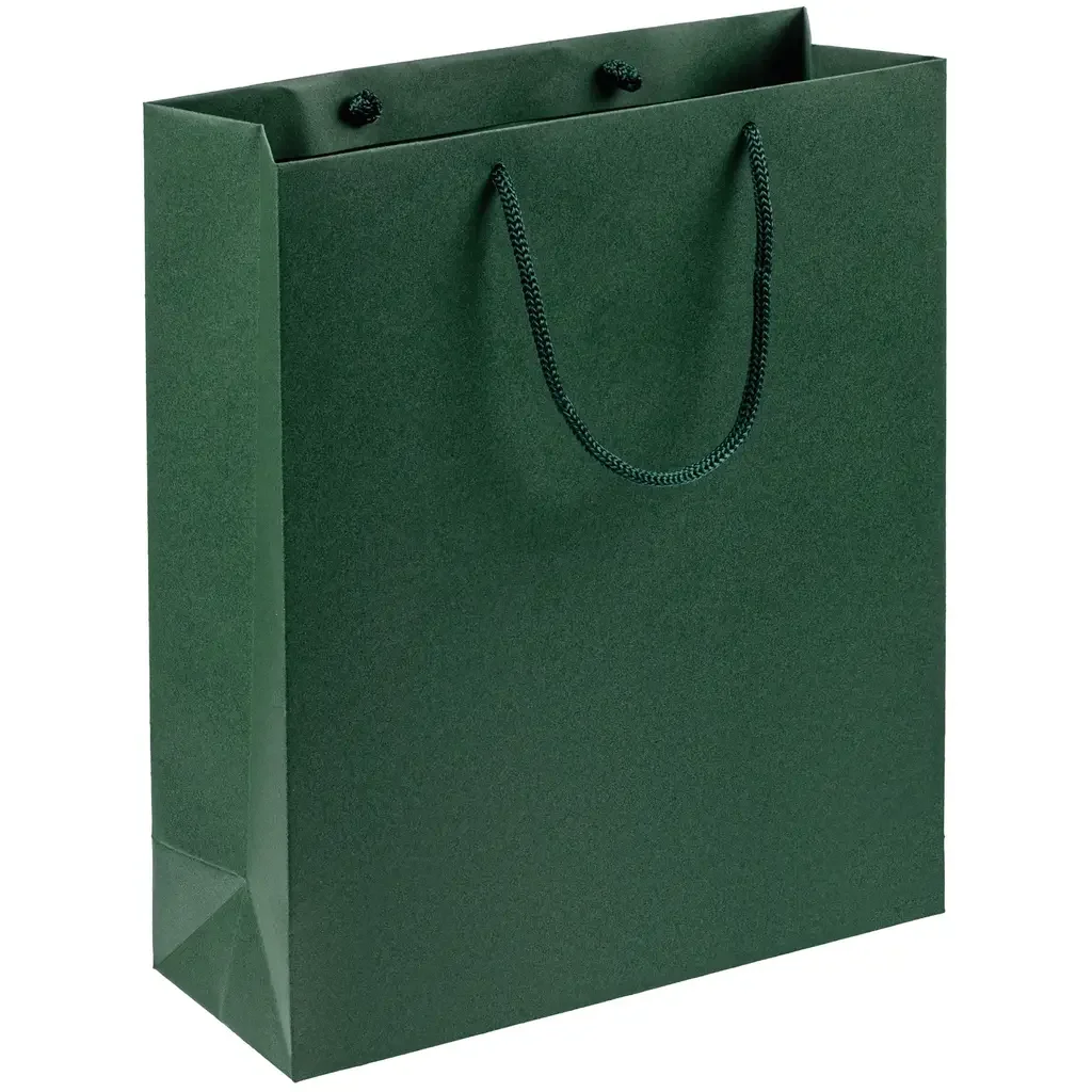 unibag1_green Acura Бумажный подарочный пакет, зеленый, размер: 23 х 28 х 9,2 см. (фото 1)