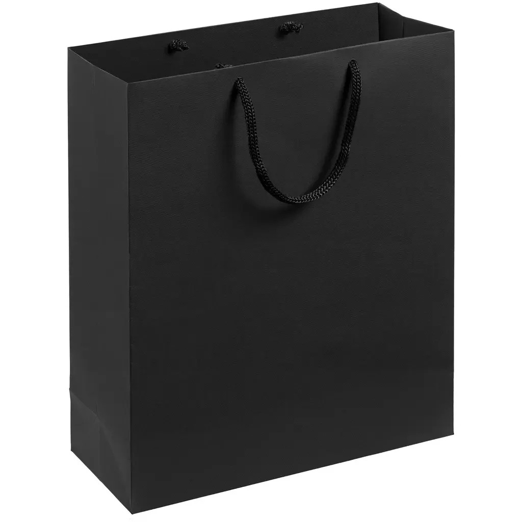 unibag1_black Acura Бумажный подарочный пакет, черный, размер: 23 х 28 х 9,2 см. (фото 1)