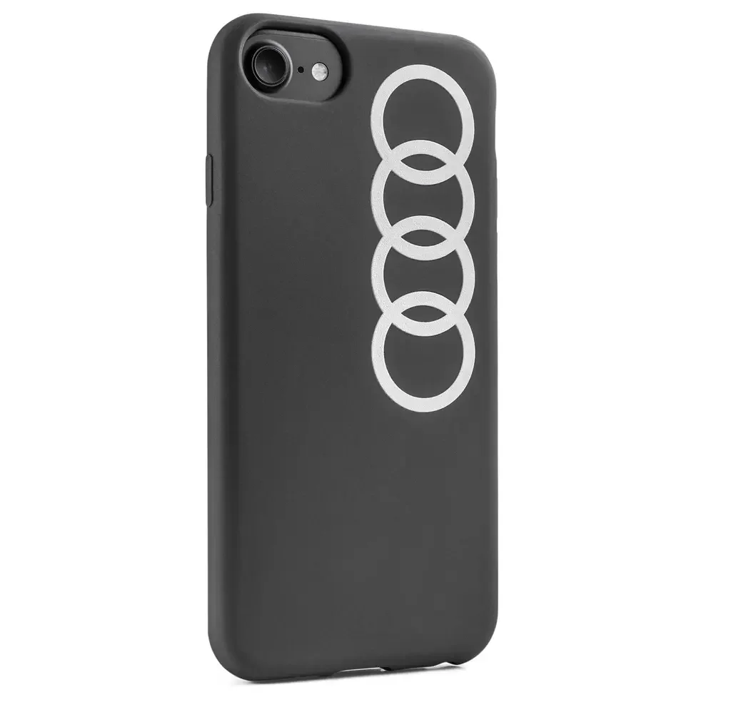 3221800100 VAG Чехол Audi для Apple iPhone 6/6s/7/8, Case Audi Rings, Dark Grey (фото 1)