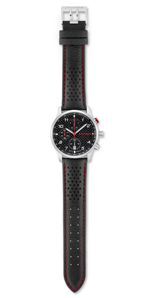 3101900500 VAG Мужские наручные часы хронограф Audi Sport Chronograph Carbon, Mens, black/silver (фото 3)
