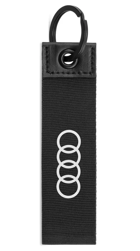 3182000200 VAG Текстильный брелок Audi Classic Rings Key ring, black (фото 2)