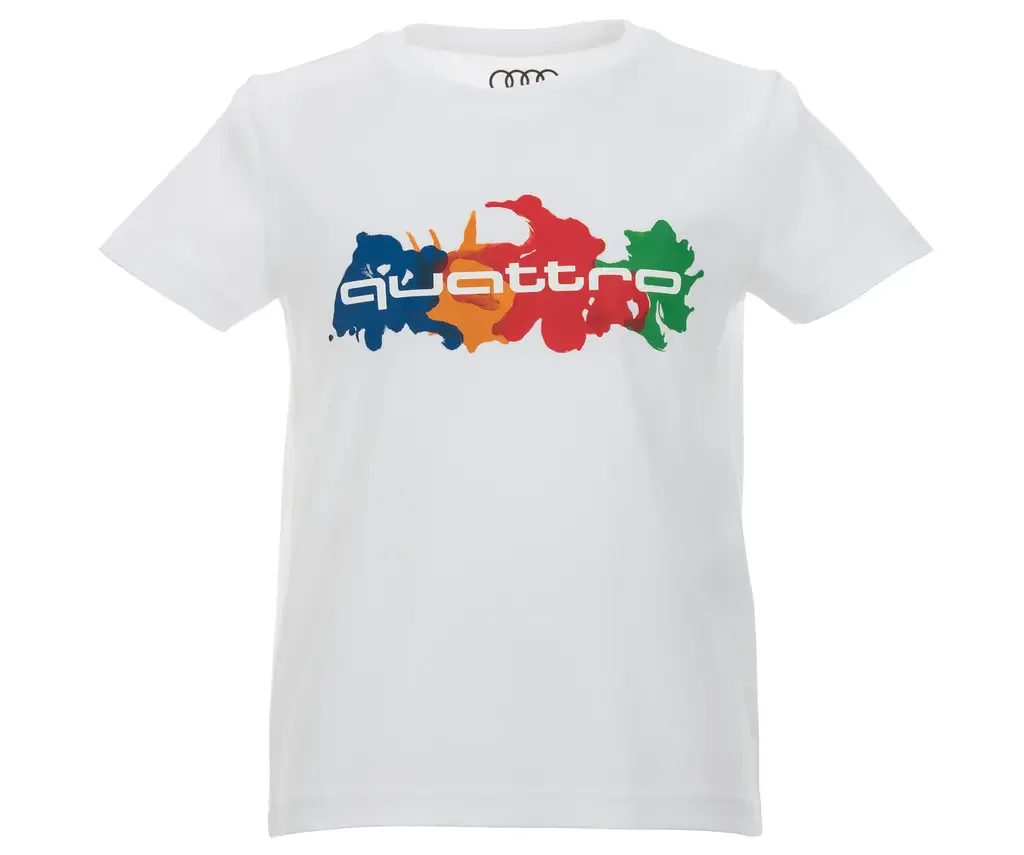 3201900104 VAG Детская футболка Audi quattro Shirt, Kids, white (фото 1)