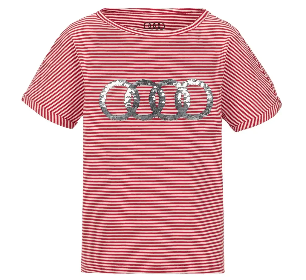 3202000104 VAG Футболка для девочек Audi Shirt Girls, Infants, red/white (фото 2)