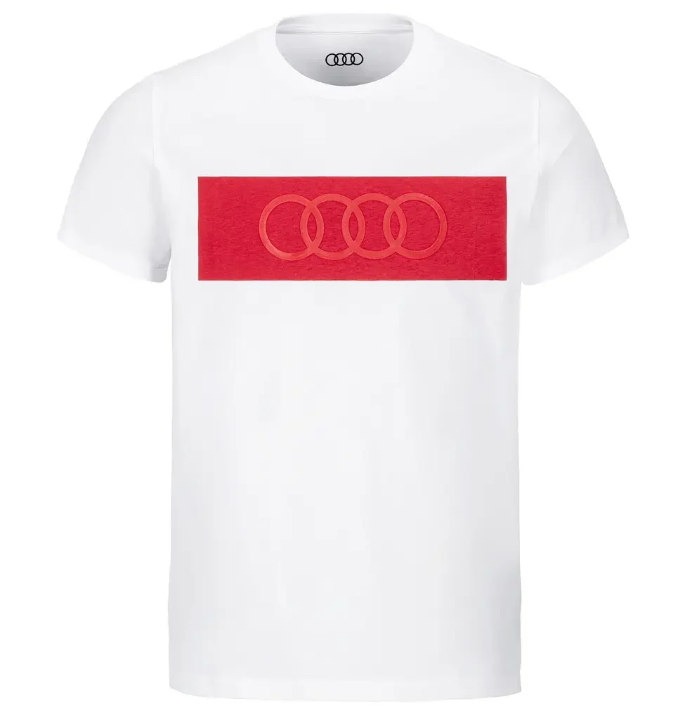 3132000402 VAG Мужская футболка Audi T-Shirt Ringe, Mens, White (фото 1)