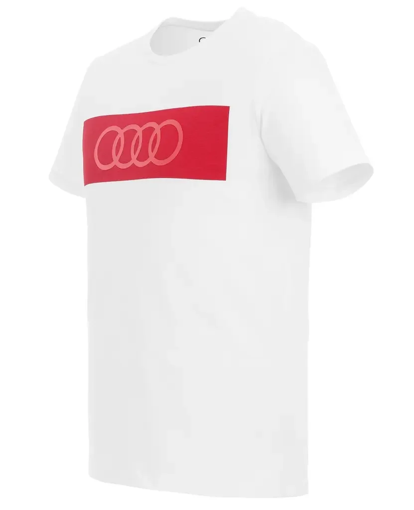 3132000402 VAG Мужская футболка Audi T-Shirt Ringe, Mens, White (фото 2)