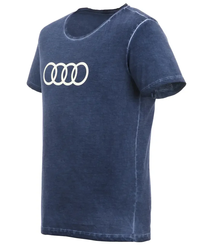 3132000412 VAG Мужская футболка Audi T-Shirt Ringe, Mens, Blue (фото 2)