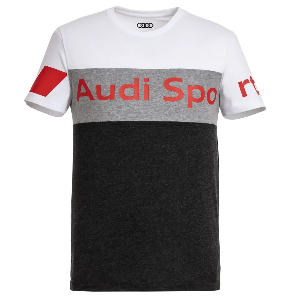 3132001602 VAG Мужская футболка Audi Sport Shirt, Mens, grey/white (фото 1)