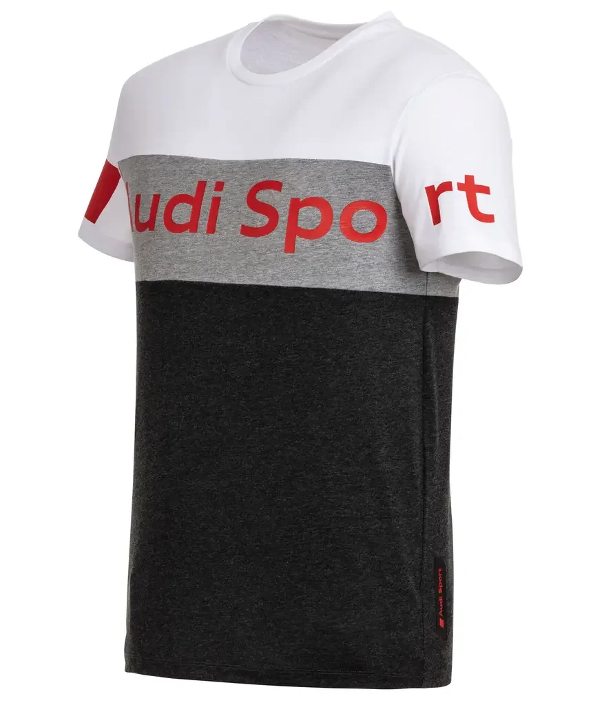 3132001602 VAG Мужская футболка Audi Sport Shirt, Mens, grey/white (фото 2)