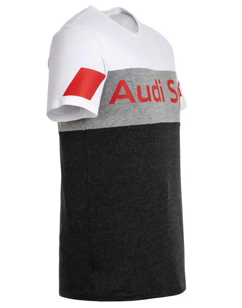 3132001602 VAG Мужская футболка Audi Sport Shirt, Mens, grey/white (фото 5)