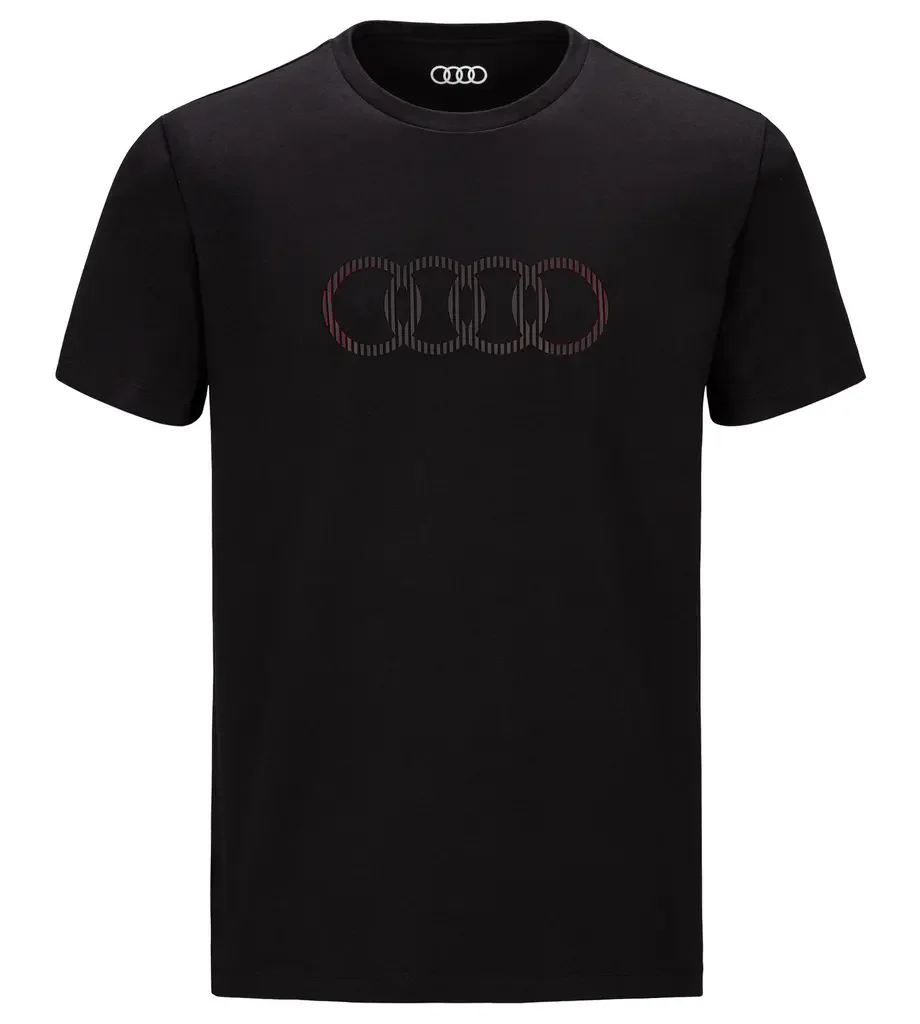 3132100202 VAG Мужская футболка Audi T-Shirt Rings, Mens, black/red (фото 1)