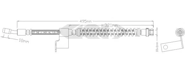 339158 GKN SPIDAN/LOEBRO Тормозной шланг (фото 1)