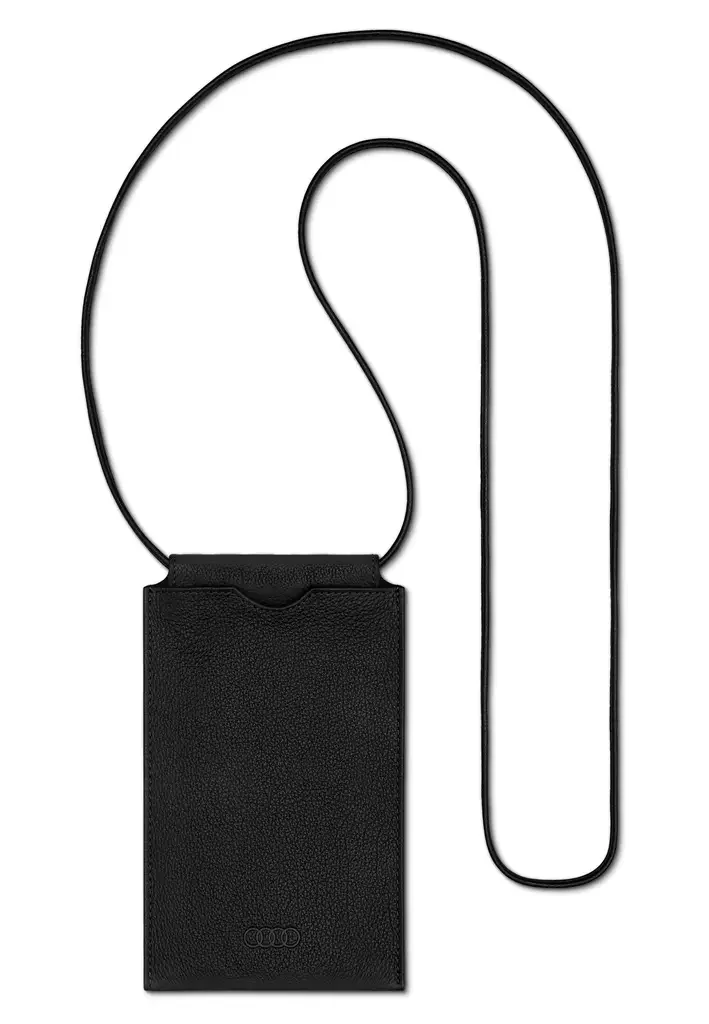 3152101410 VAG Кожаный футляр для телефона Audi Phone Pouch Leather, black (фото 1)
