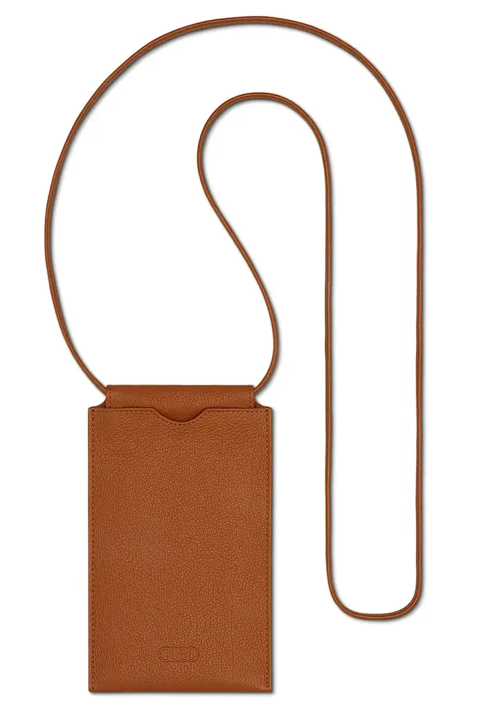 3152101420 VAG Кожаный футляр для телефона Audi Phone Pouch Leather, brown (фото 1)